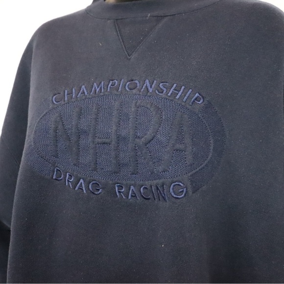 NHRA Drag Racing Dark Blue Crewneck - Picture 2 of 11